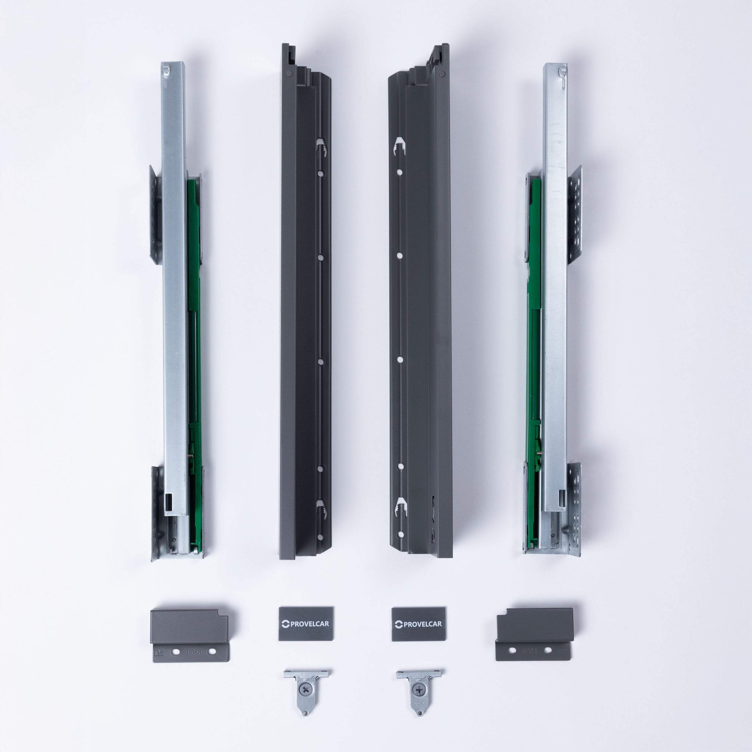 Corredera Lateral Metálico Slim Gris Bajo