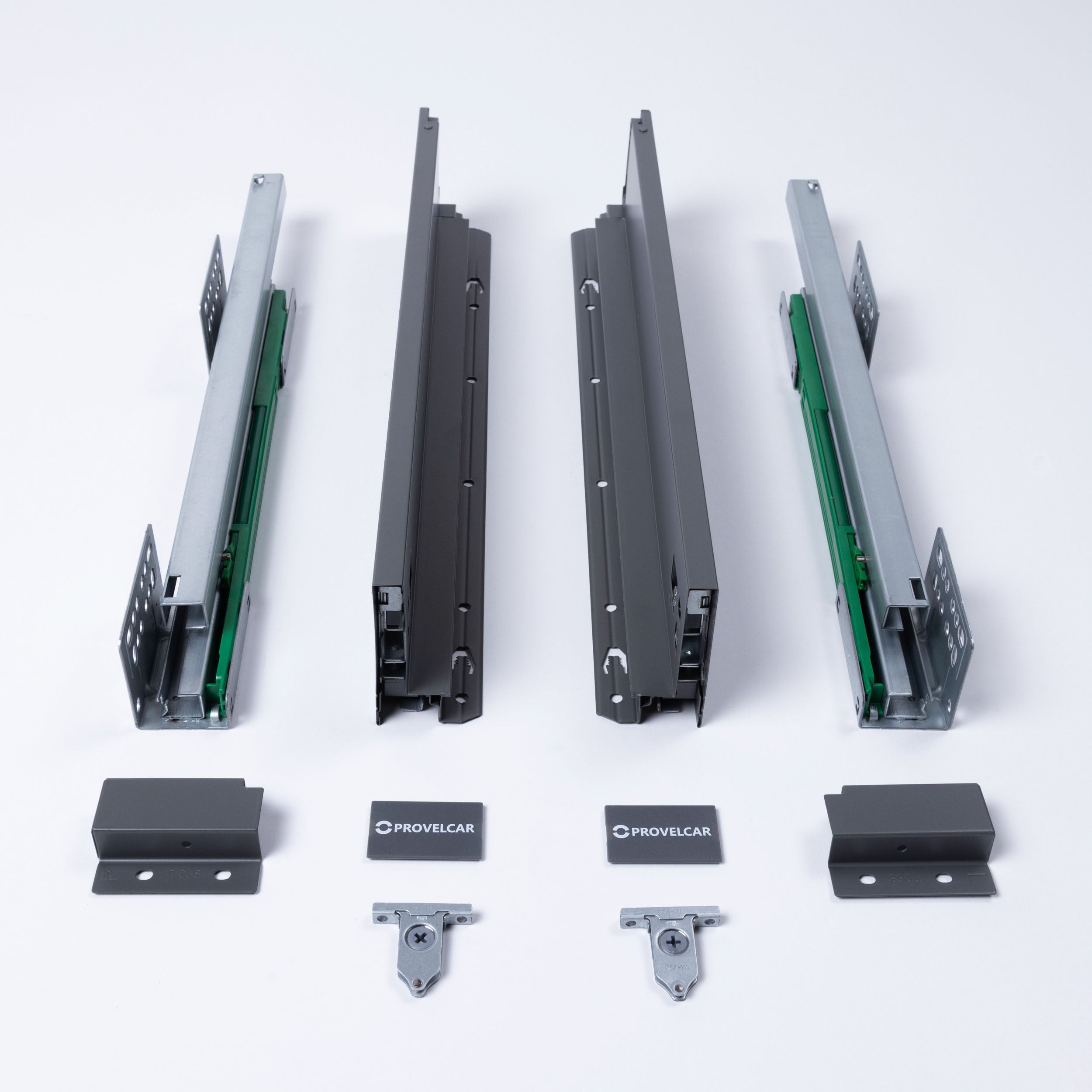 Corredera Lateral Metálico Slim Gris Bajo