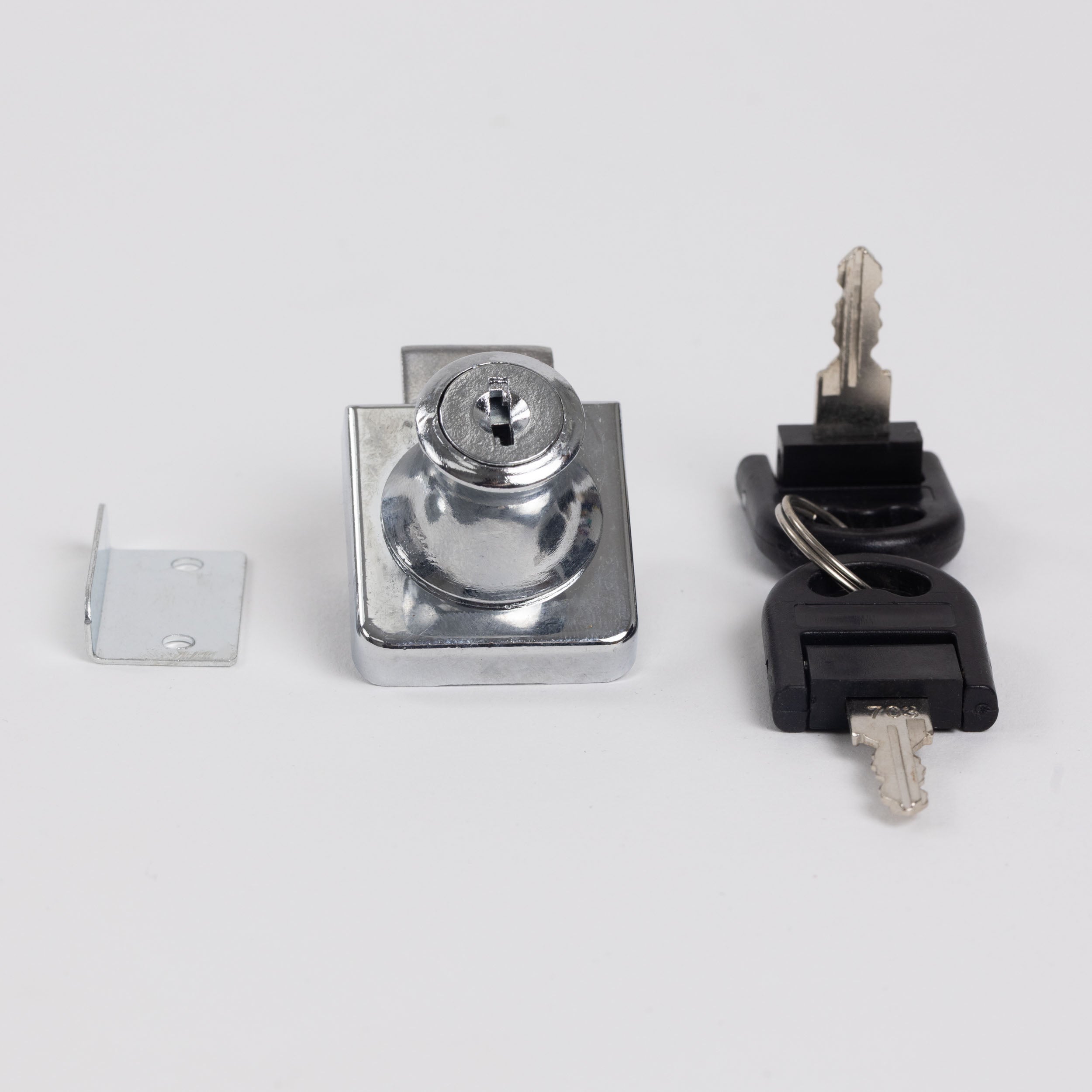 Cerradura Para Vidrio Sencilla Cromada