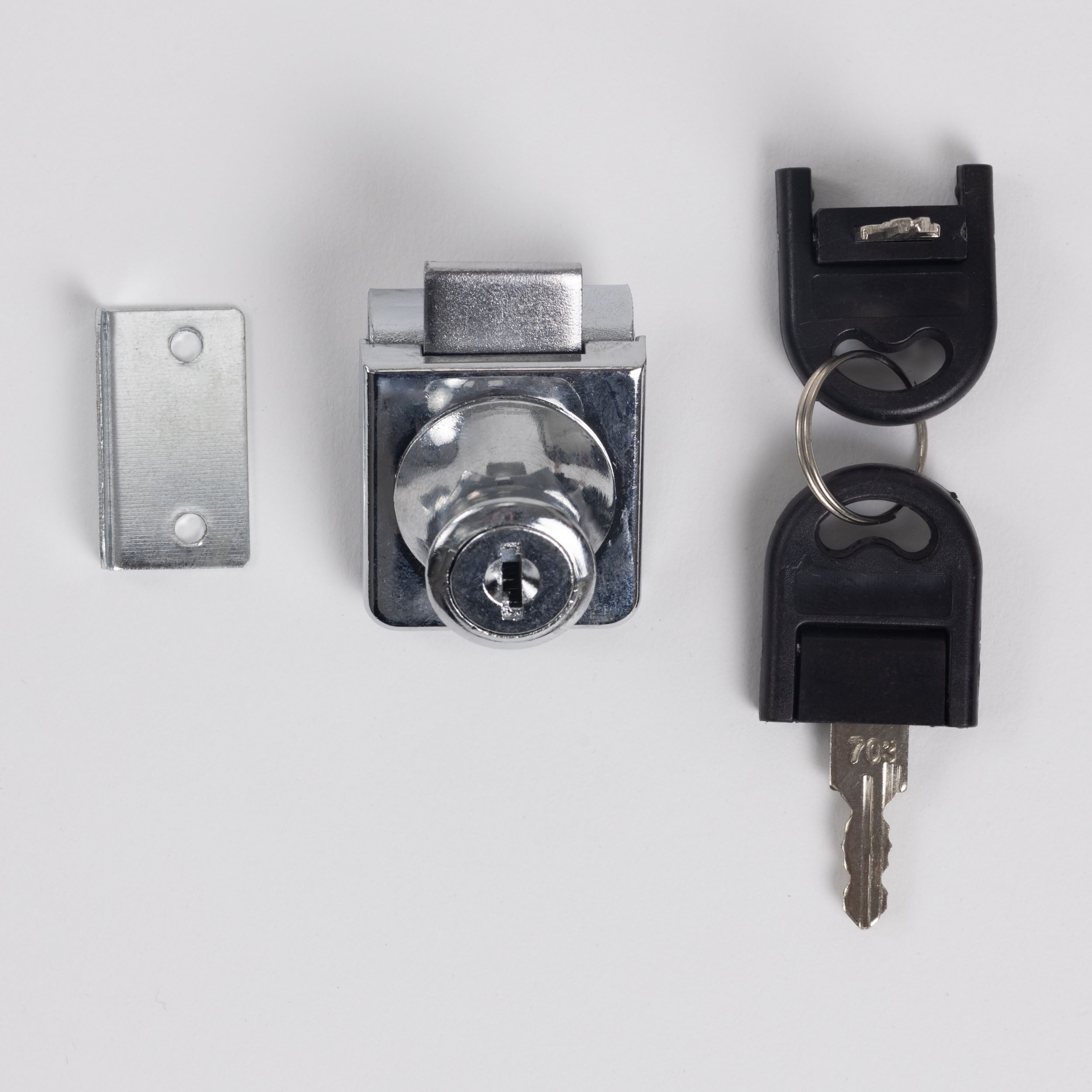 Cerradura Para Vidrio Sencilla Cromada