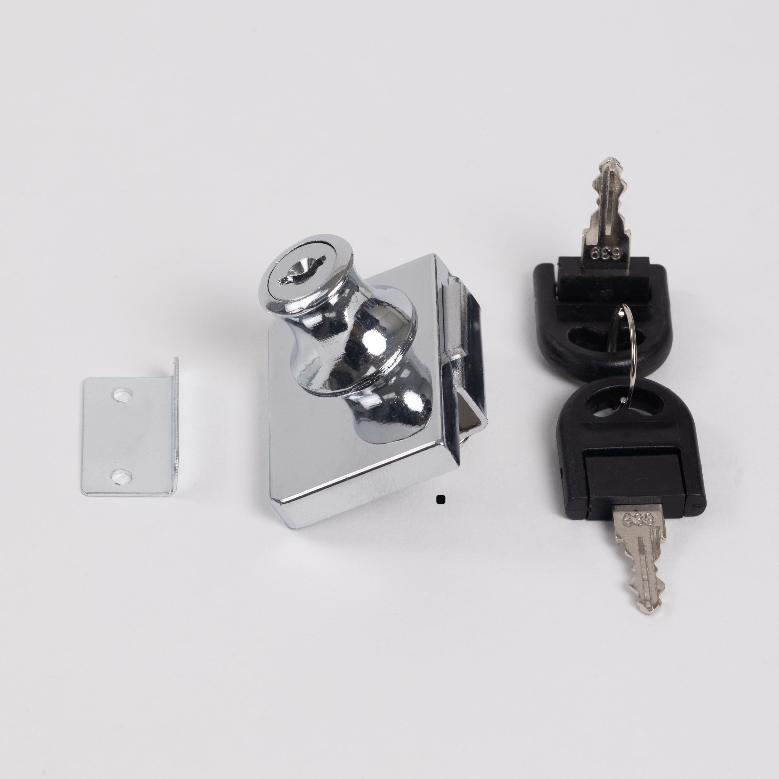 Cerradura Para Vidrio Doble Cromada