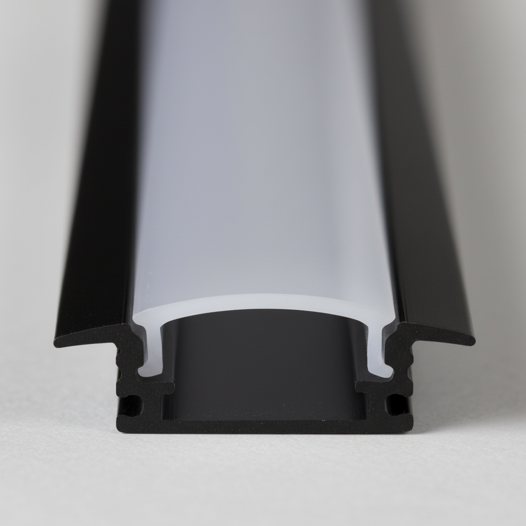 Perfil Negro LED Embutido 3 mts.