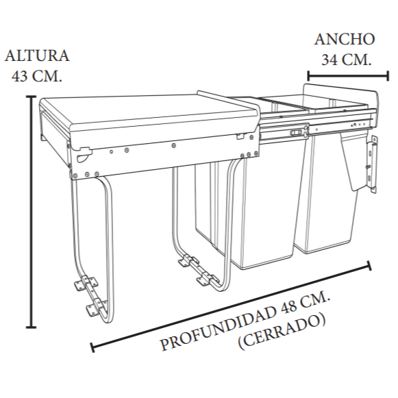 Basurero Bajo Lavaplatos Doble