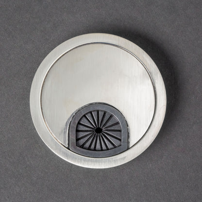 Pasacable Redondo Metálico Satin Nickel