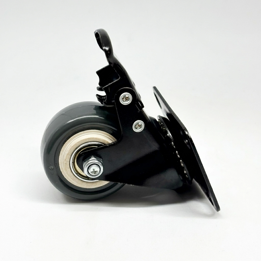 Rueda de PVC Gris 50 mm. c/Freno