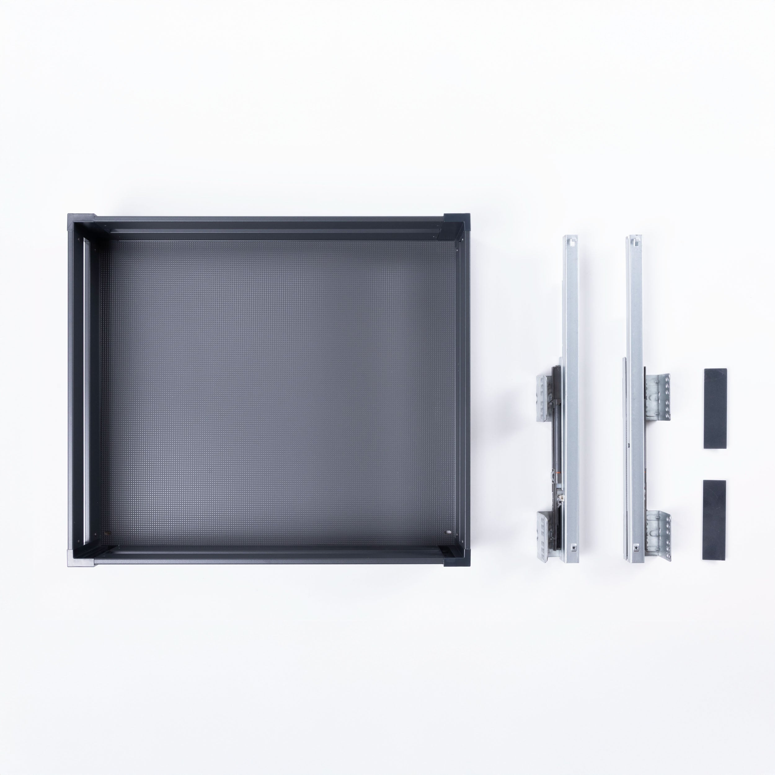 Canasto Extraible Antracita de Aluminio Cierre Suave