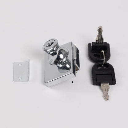 Cerradura Para Vidrio Doble Cromada