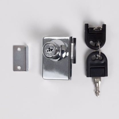 Cerradura Para Vidrio Doble Cromada