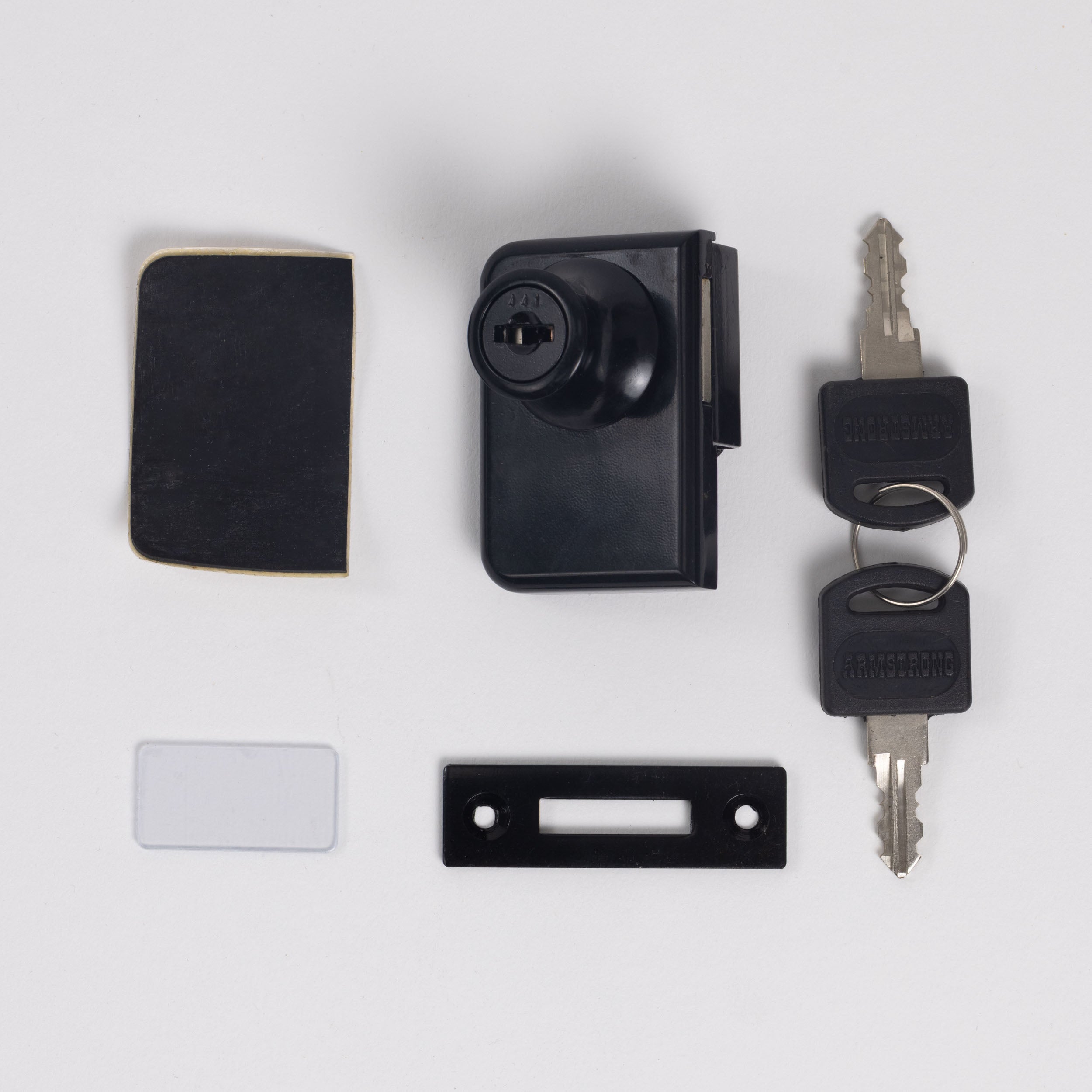 Cerradura Para Vidrio Doble Negra