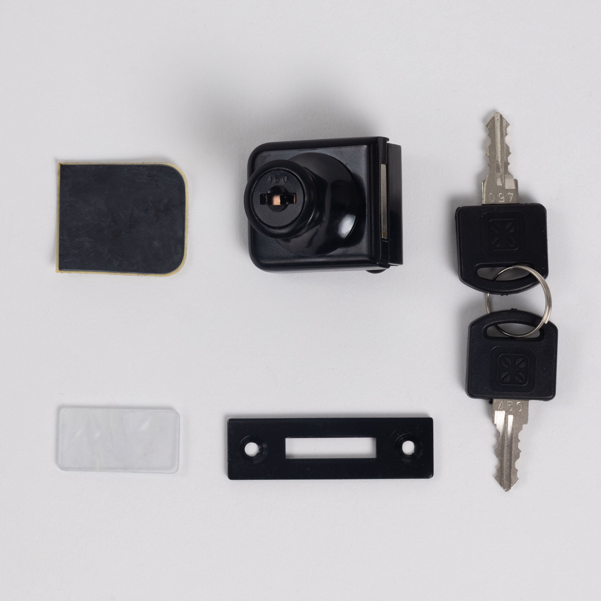 Cerradura Para Vidrio Sencilla Negra